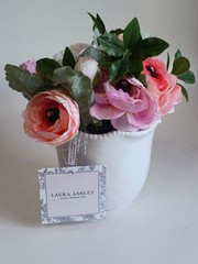 Laura Ashley Home Multicolor Poppy Arrangement In Ceramic 12×10″, New