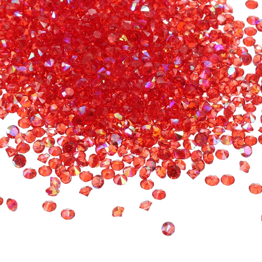 14000Pcs Acrylic Wedding Table Diamonds 3mm Crystals Gems Red AB