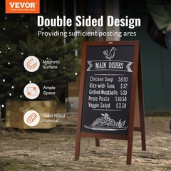 A Frame Chalkboard Sign, Double-Sided Sidewalk Signs, Freestanding Vintage Woode