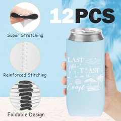 Last Toast On The Coast Bachelorette Can Coolers – 12 Pcs Bachelorette Slim