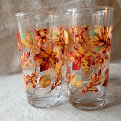 Royal Norfolk Libbey Fall Autumn Leaves 16oz Glasses – Set of 4