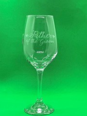 Father Mother of the Groom Wine Glasses Set of 2 Large 9″ Etched Wedding