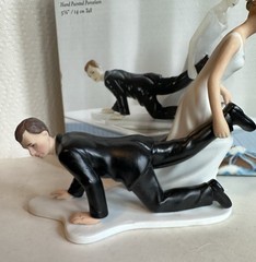 WeddingStar Escaping Groom Porcelain Wedding Cake Topper Bride Groom NEW in Box