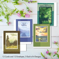 Faithfully Yours Designer Greetings Masculine Birthday Boxed Card Assortment,…