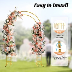 Metal Arch Backdrop Stand Gold Arch Wedding Decoration Rack Indoor/Outdoor Stand