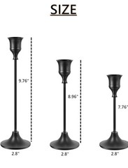 Black Candlestick Holders Taper Candle Holders, Set of 3 1 set (3 pcs) E1
