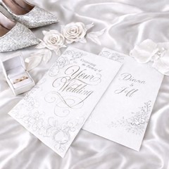 Handcrafted foam flowers for wedding invitation boxes and cards