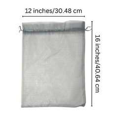 50 Pack Large Organza Gift Bags 12×16 Inch Silver Gray Weddings Birthdays