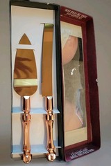Rose Gold Cake Knife & Server Set In Elegant Packaging By Home Styles New