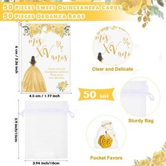Wenqik 50 Sets Quinceanera Party Favors for Guests Rose Design Compact Pocket