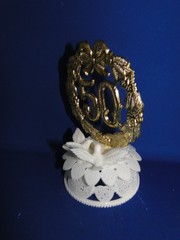 New Vintage WILTON 50TH Petite Anniversary Wreath Caketopper 102-4273