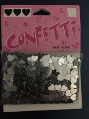 Darice Heart Confetti – Pink Silver Gold Blue Fuchsia Black Red Choice