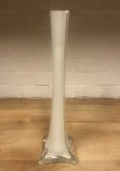 Eiffel Tower Base Cases Glass Clear & White Tall Crystal Bud Vase Wedding