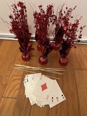 6 Pack Poker Metallic Foil Spray Centerpiece Star Table Decoration Burst Table