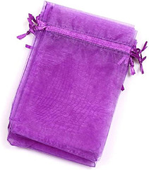 4×6 Inch Organza Gift Bags with Drawstring for Jewelry,Candy,100 Pcs Purple Sach