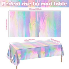 OHOME 4 Pack Iridescence Plastic 54″ x 108″, Iridescent Tablecloth