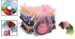 Mix Color Organza Gift Bags for Jewelry and Candies 50 Pack