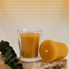 Aglary 12-Pack Pure Beeswax Votive Candles In Glass Natural Honey Aroma 12-Hour