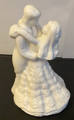 8-White Porcelain BRIDE AND GROOM First Dance Cake Topper or Table Setting