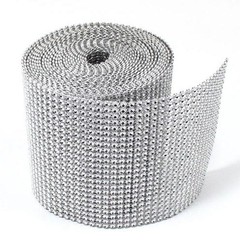 4.5″ x 9ft Wedding Decoration Supplies Rhinestone Diamond Wraps Ribbon Mesh