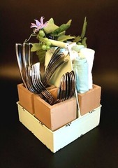 CADDY SET (4-PC) PARTY FAVOR Mint-Metal & Wood Boxes CRAFT Occasion Buffet