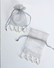 Jewelry Bags Organza Bags SILVER Gift Pouch Wedding Favor Mix 5×7 3×4 48pcs