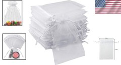 Attractive Multi-Color Organza Pouches – 50pcs 3.54»x4.33» for Gift Wrapping