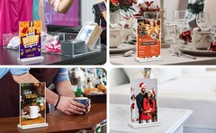 Acrylic Sign Holder, Clear Double Sided Clear Table Menu Vertical Display
