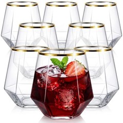 Lueumxc Diamond Plastic Wine Glasses,40 Pack Unbreakable Whiskey Cocktail Wine