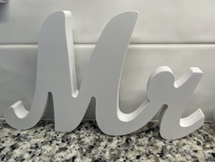 Mr & Mrs Sign Large White Wooden Sign for Wedding Table Reception Anniversary
