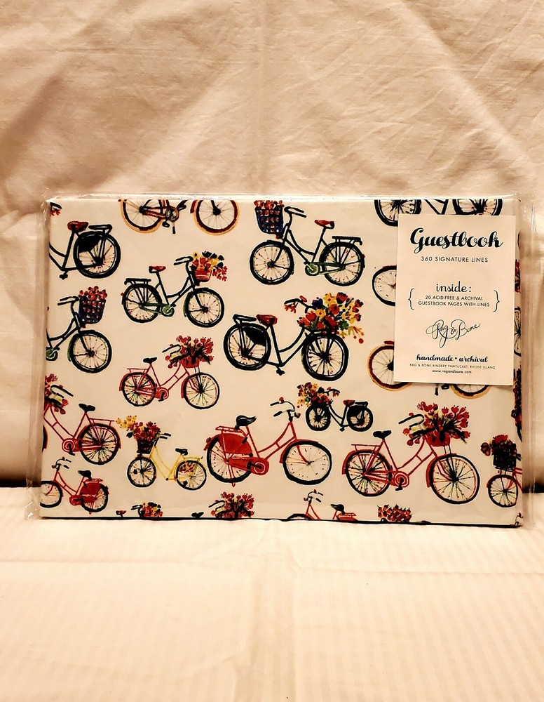 Rag & Bone Signature Guest Book Bindery Handbound FLOWER PEDALS! Acid Free 20 pg