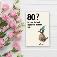 Cheeky 80 Year Old Birthday Card Gift, Funny 80th Birthday Card for Husband W…