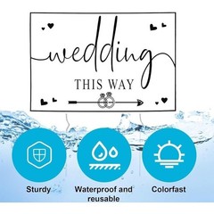 Double-Sided Wedding Directional Signs Weather-Resistant Easy Setup Elegant New