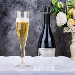 36 Pack Glitter Plastic Champagne Flutes – 7OZ Disposable Champagne Gold