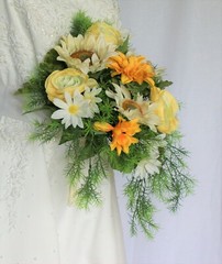 Spring Sunny Sunflower Faux Silk Wedding Bouquet