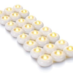 24Pack 2” Flameless Led Floating Candles, 200 Hour White base (24 Pack)