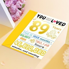 89th Birthday Card, Funny Birthday Decorations for Women Men, Best 89 Year Ol…