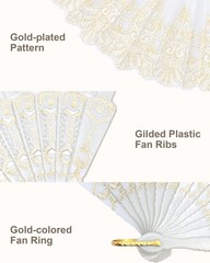 Handheld Chinese Folding Fan Hand Fans for Women Foldable Bulk 5 Mixed Colors