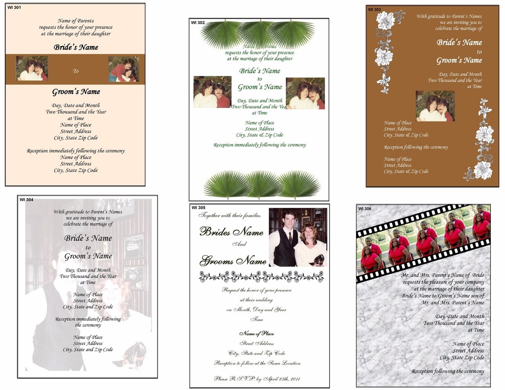 100 Wedding Party Invitation Picture Card Printed in Color, customize Envelopes