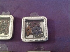 Lot of 4 Metal Removal Top Tin Container Set of 6 Craft Sliders Paisley Flowers