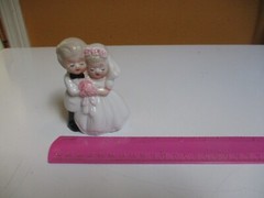 Vintage 1960s- Porcelain Wedding Bride & Groom Glossy Cake Topper Figurine