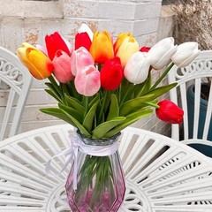 24pcs Multicolor Artificial Tulip Latex Real Touch for DIY Bouquets Wedding P…
