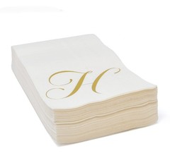 H Monogram Guest Napkins 100 Pack Initial Letter Personalized Napkins Paper D…