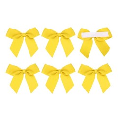 6Pcs Mini Grosgrain Ribbon Bow 2″ Self Adhesive Flower Bows Yellow