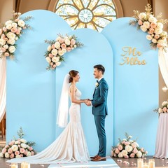 Arch Backdrop Covers with Zipper Spandex Fitted Arch Cover for Wedding 4ft-6ft