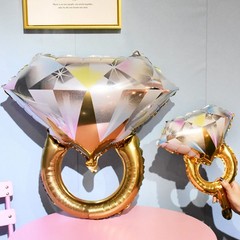 2Pcs Diamond Ring Aluminum Balloon,Wedding Bridal 26 Inches, Multi Colors