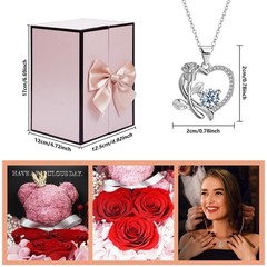 Suturun Preserved Roses Forever Flowers Gifts for Women,Eternal Rose Pink