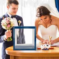 Navy Blue Card Box With Clear Window for Wedding