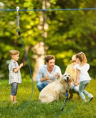 Upgraded Yard Dog Runner with Elastic Cable, 100ft Tie Out Cable and 10ft Lea…