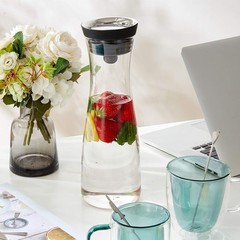 Karafu 40 Oz/1.2 Liter Glass Carafe Lid Borosilicate Water Pitcher For Hot/Cold
